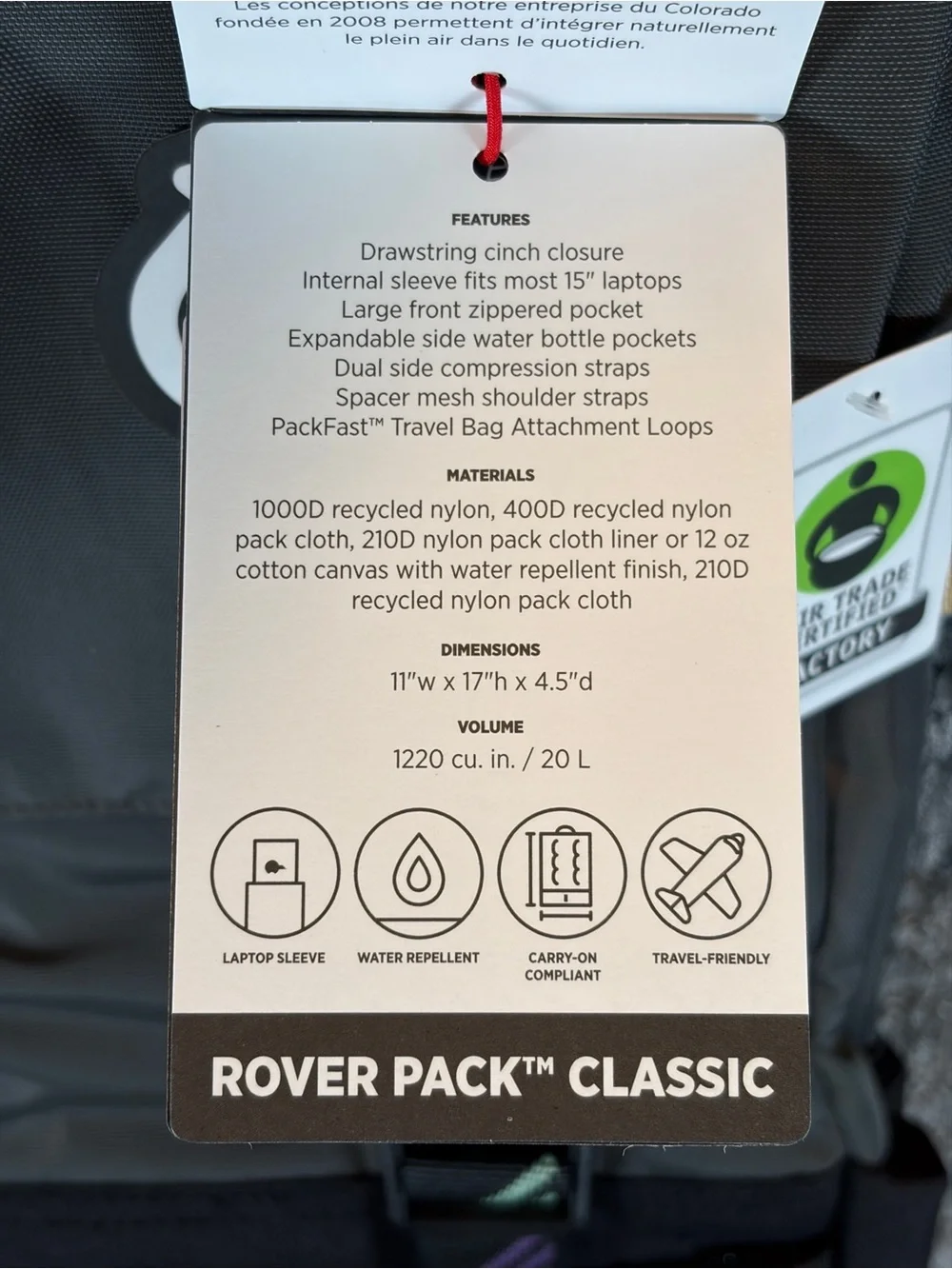 Topo Designs Rover Pack Classic Backpack bag